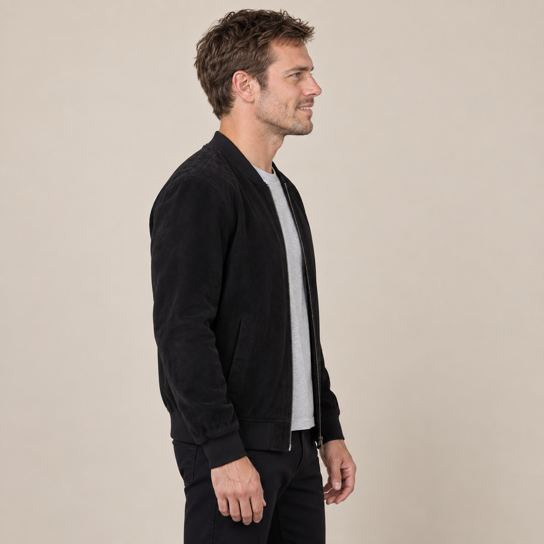 Men's Casual Velvet Bomber Jacket