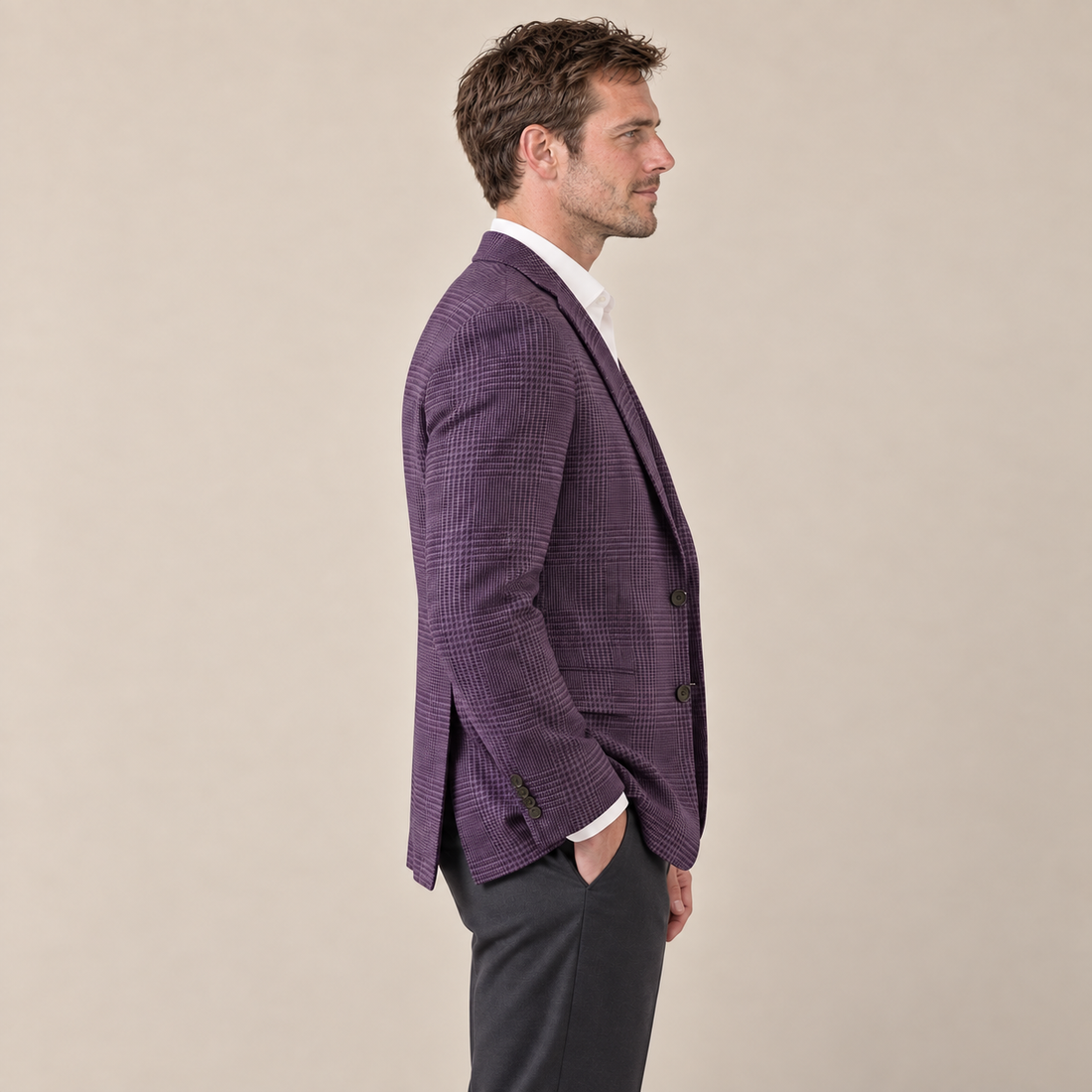 Men's Check Casual Blazer Jacket - Stylish Sport Coat