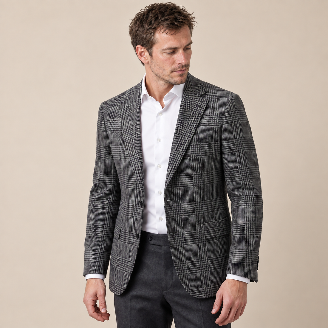 Men's Check Casual Blazer Jacket - Stylish Sport Coat