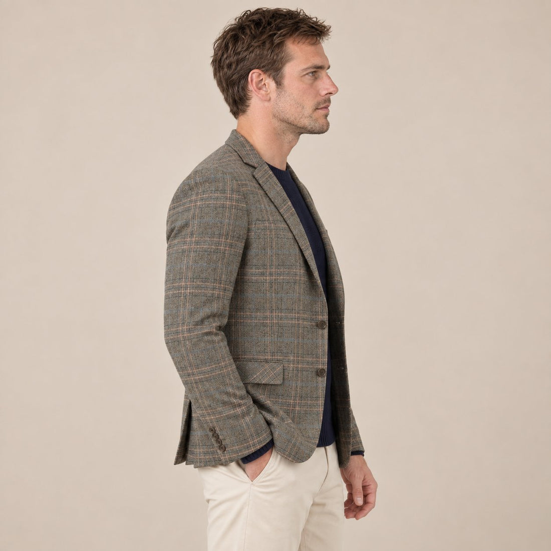 Men's Checked Blazer Jacket