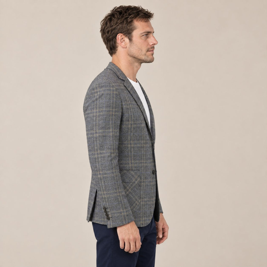 Men's Checked Blazer Jacket