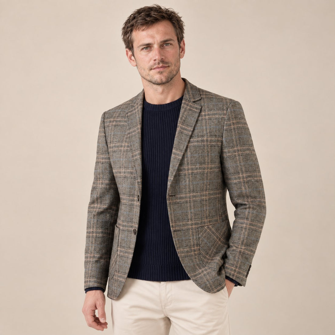Men's Checked Blazer Jacket