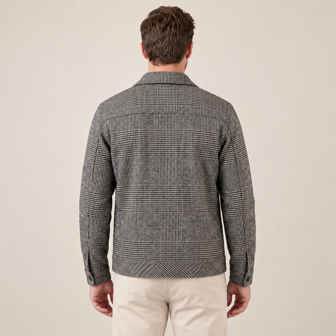 Men's Checked Spring Overcoat