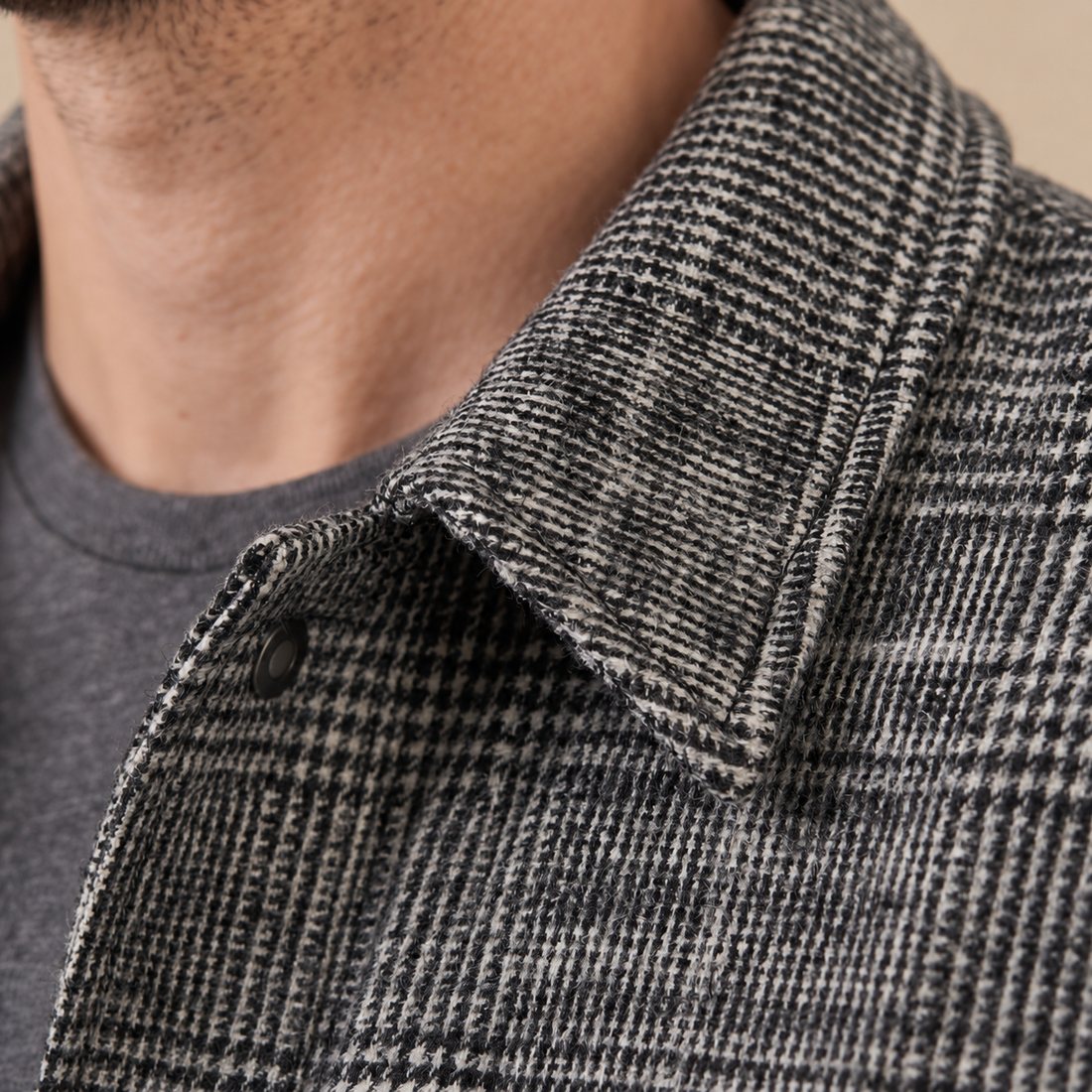 Men's Checked Spring Overcoat