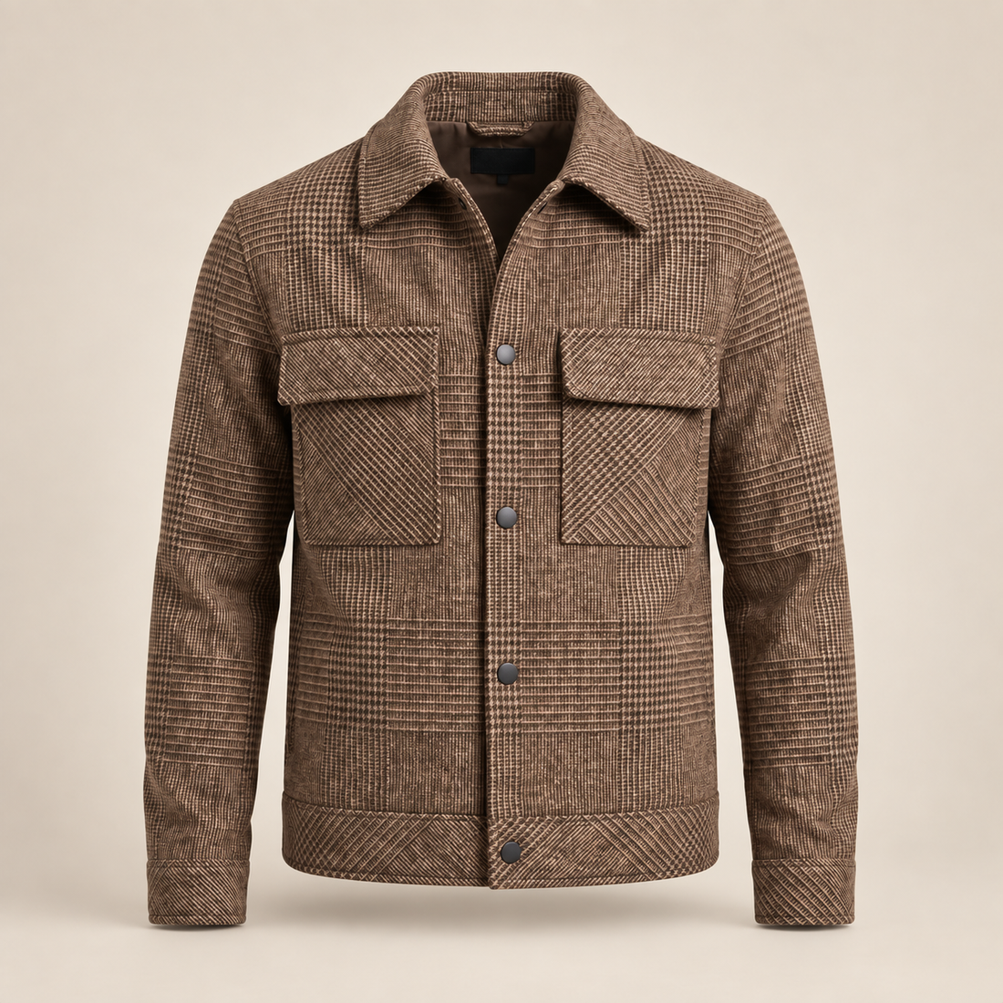 Men's Checked Spring Overcoat