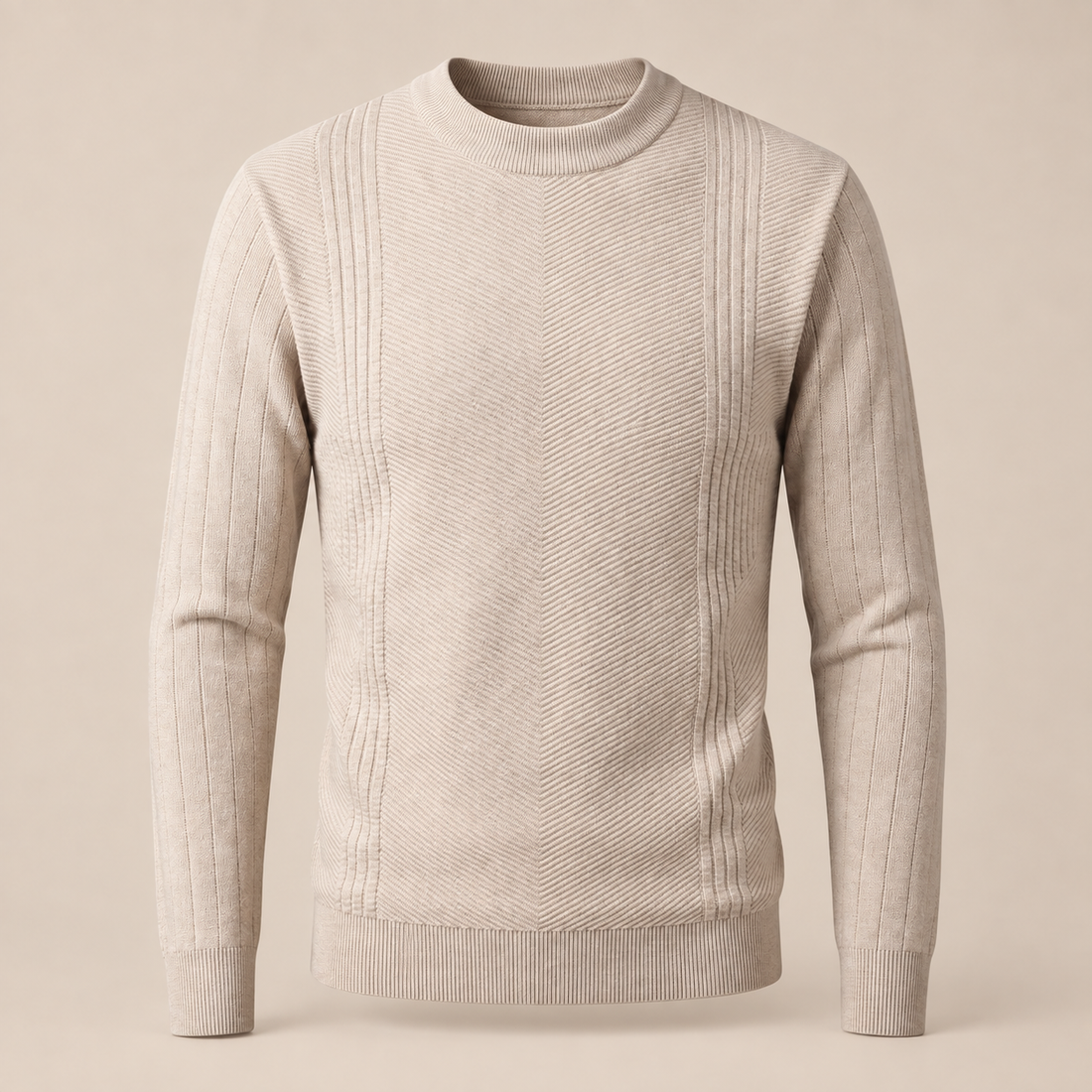 Men's Chevron Ribbed Crew Neck Sweater