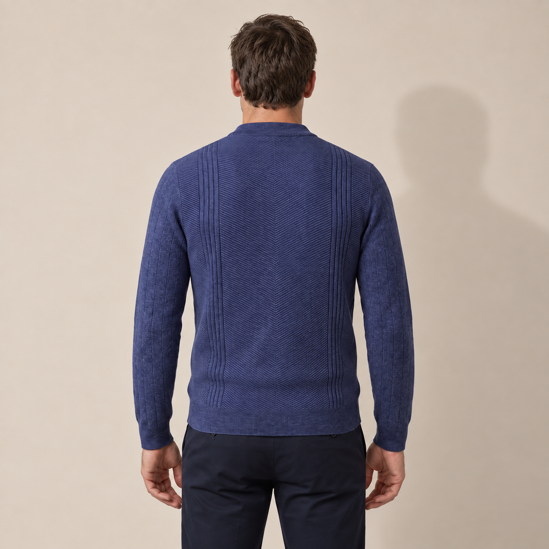 Men's Chevron Ribbed Crew Neck Sweater
