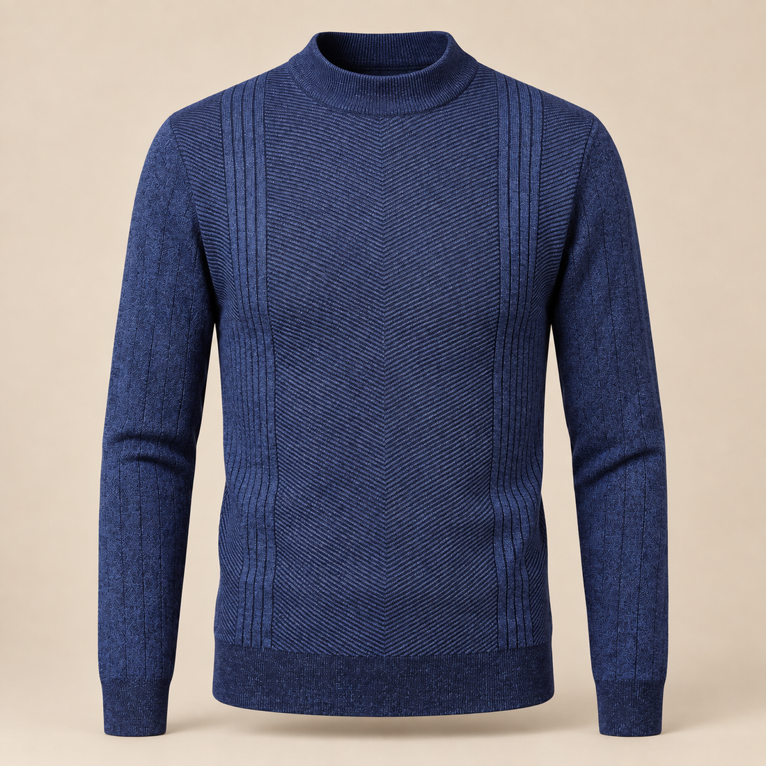 Men's Chevron Ribbed Crew Neck Sweater