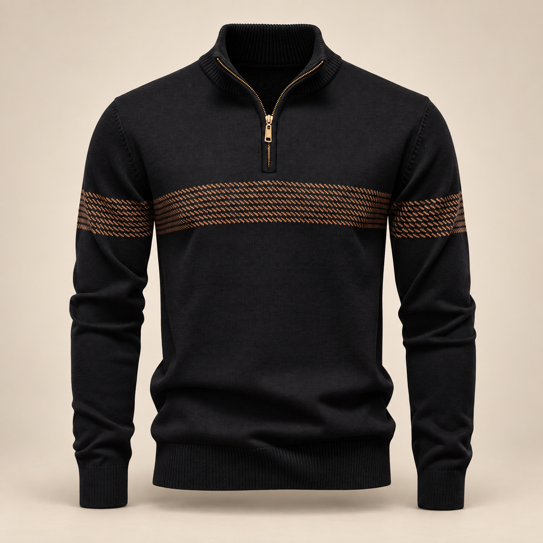 Men's Chevron Stripe Quarter-Zip Sweater