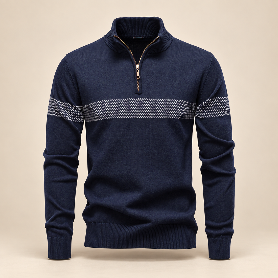 Men's Chevron Stripe Quarter-Zip Sweater