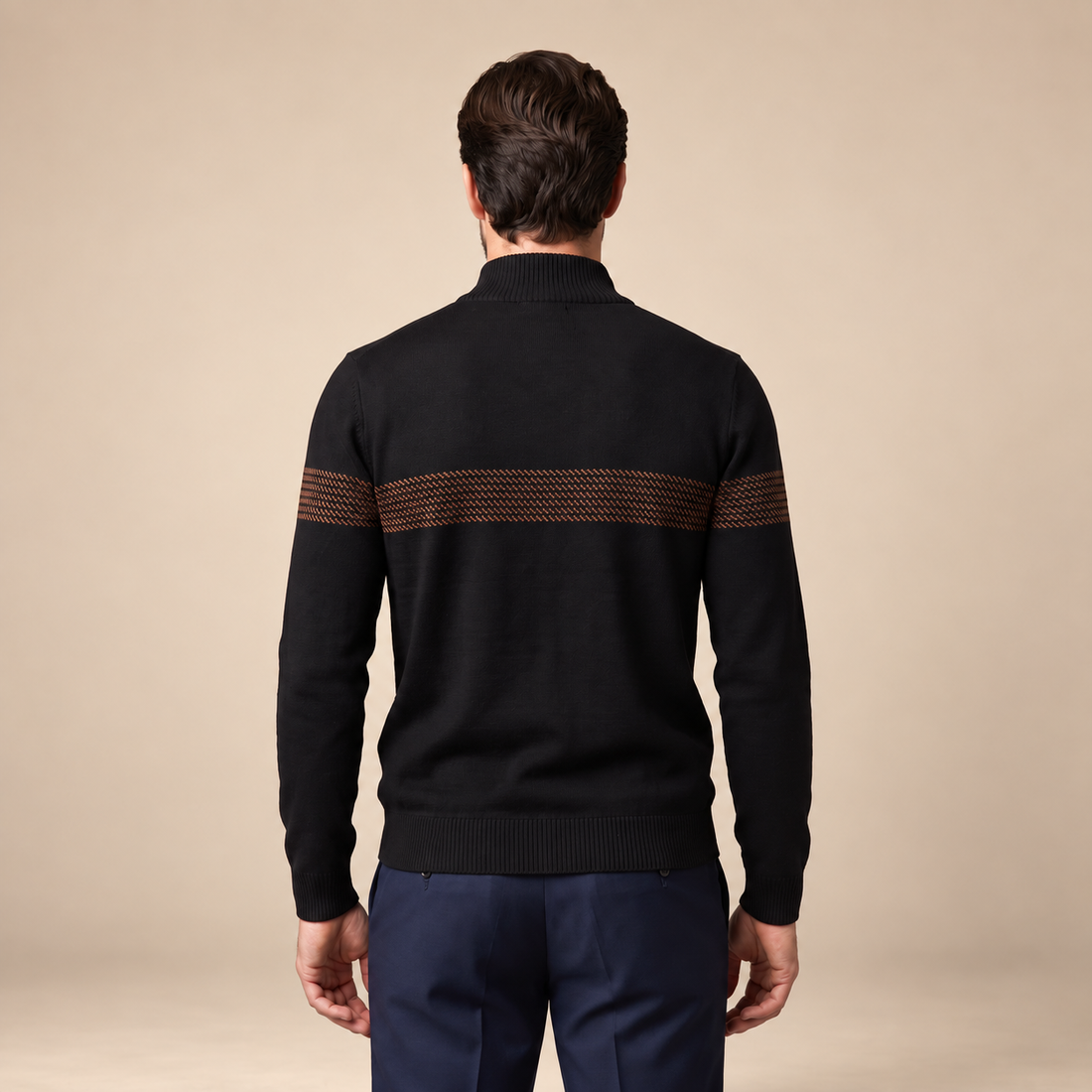 Men's Chevron Stripe Quarter-Zip Sweater