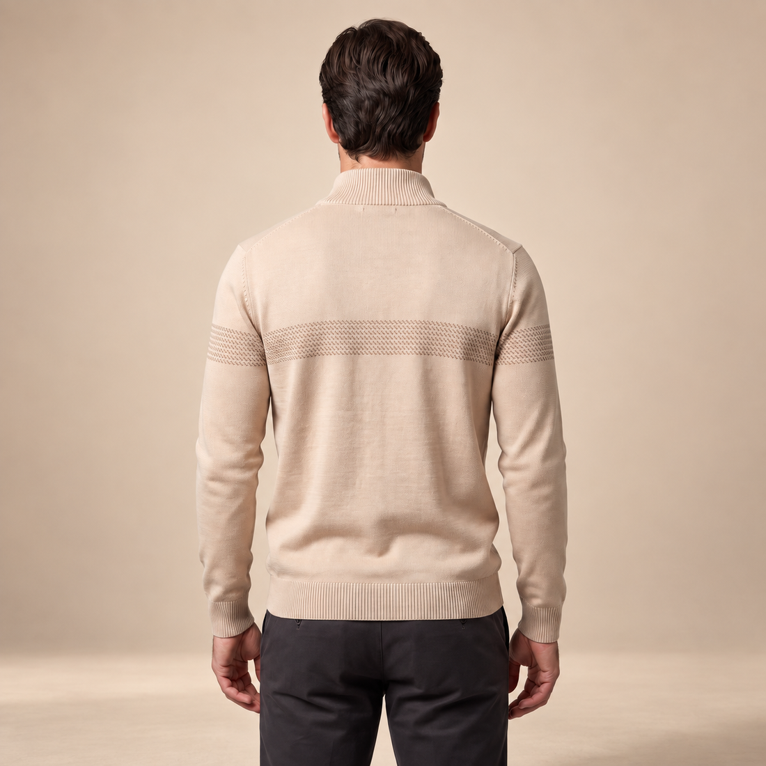Men's Chevron Stripe Quarter-Zip Sweater