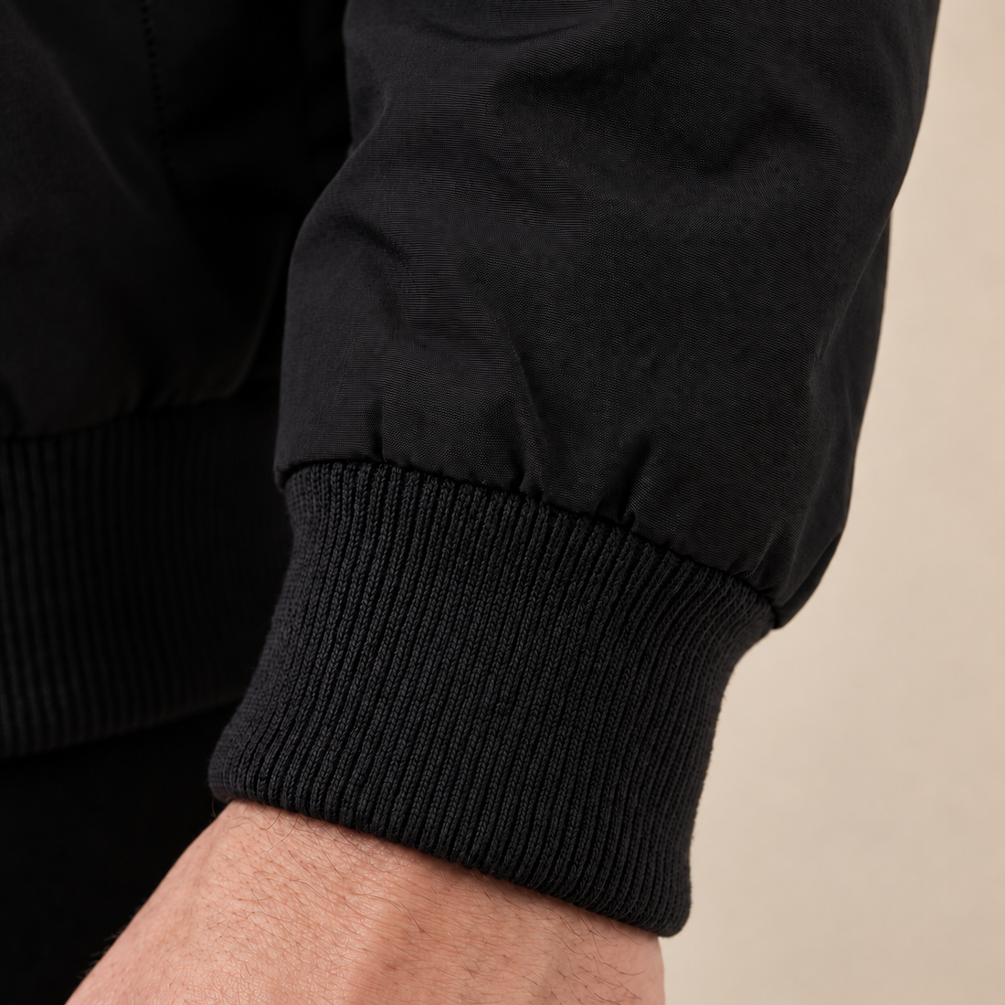Men's Classic Polyester Zip Bomber Jacket