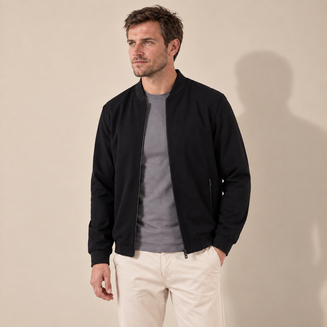 Men's Classic Minimalist Bomber Jacket