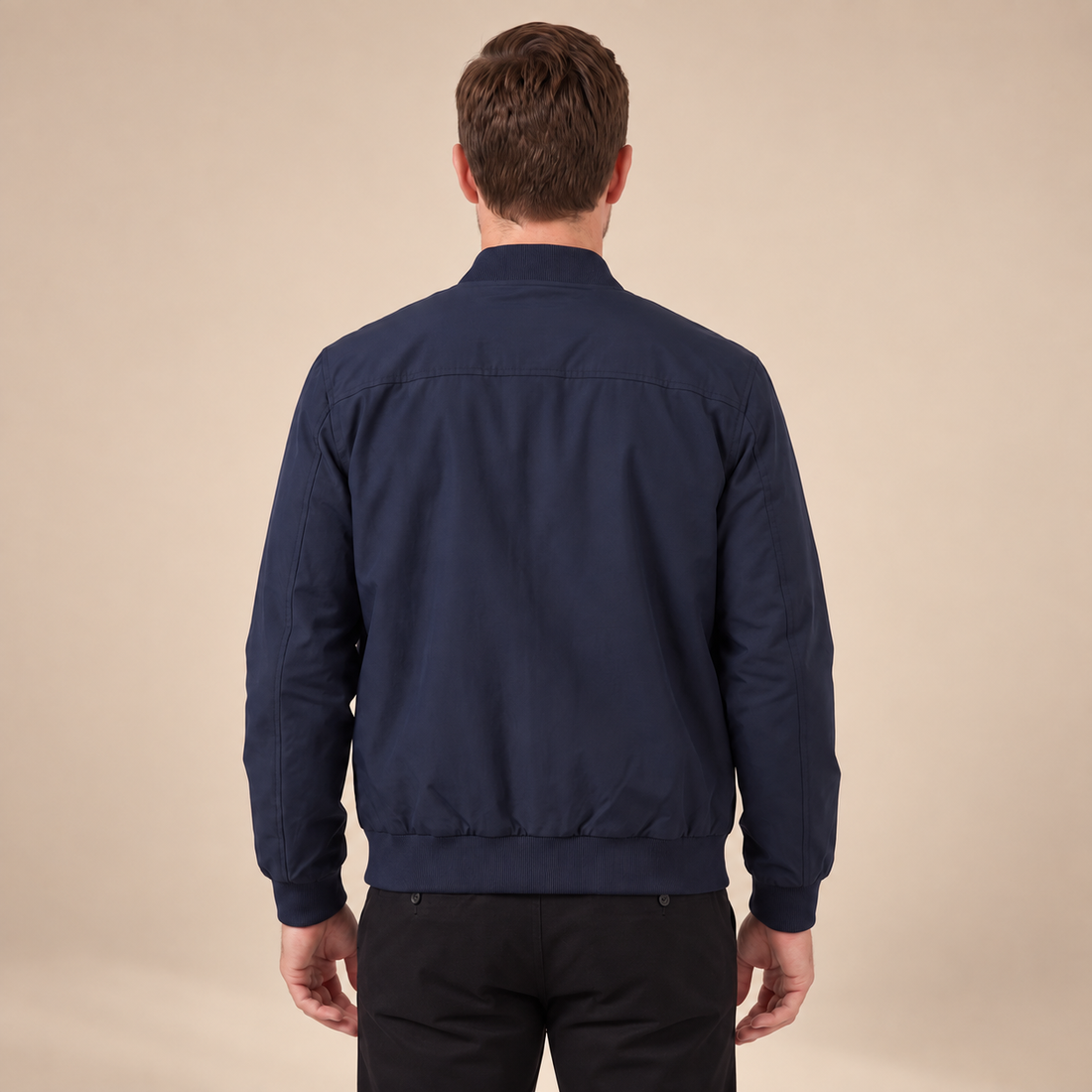 Men's Classic Polyester Zip Bomber Jacket