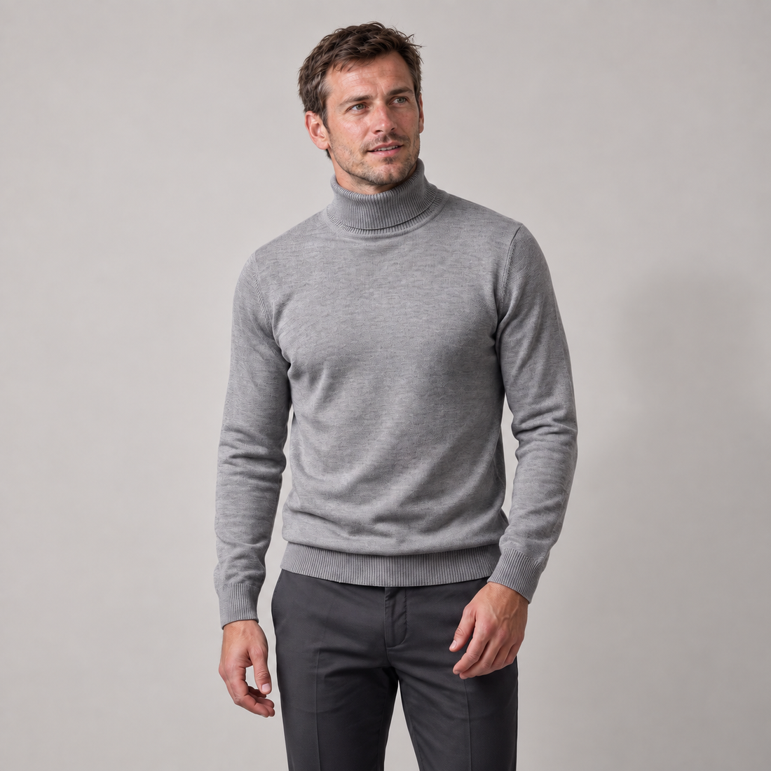 Men's Slim Fit Viscose Turtleneck Sweater
