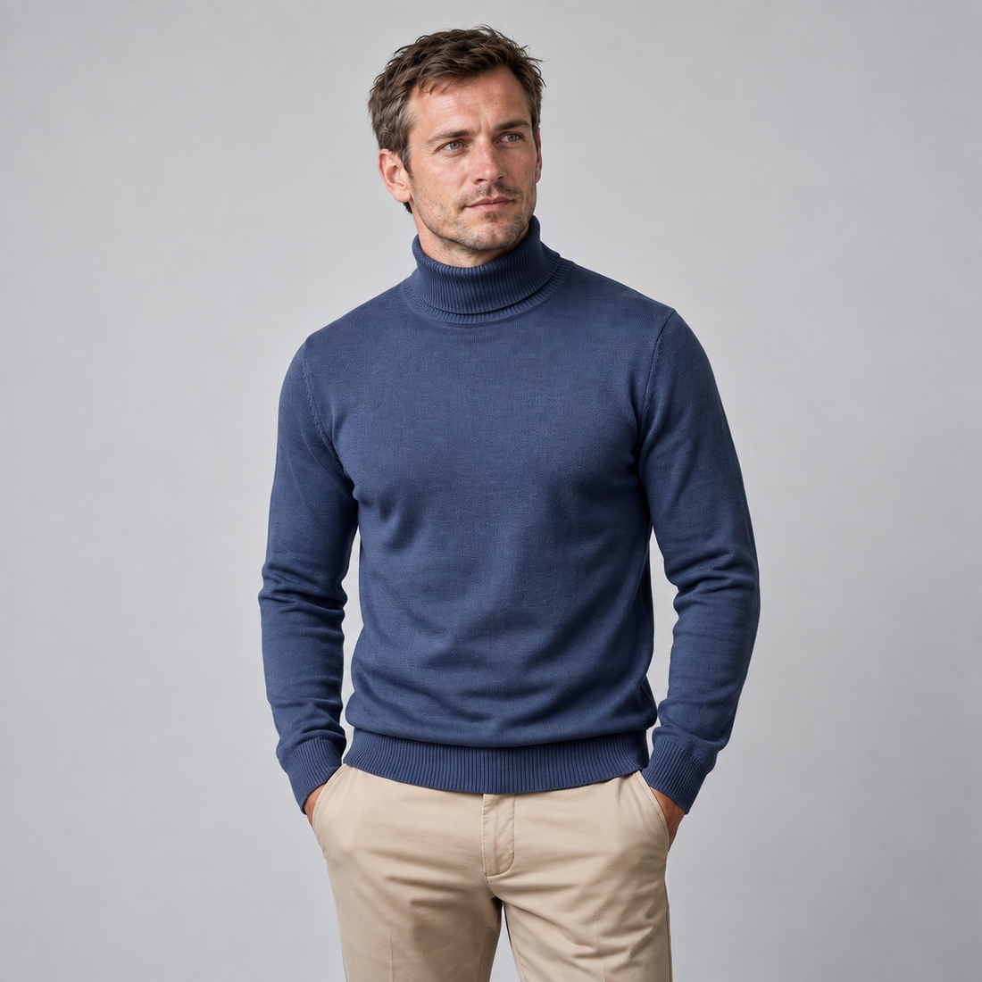 Men's Slim Fit Viscose Turtleneck Sweater