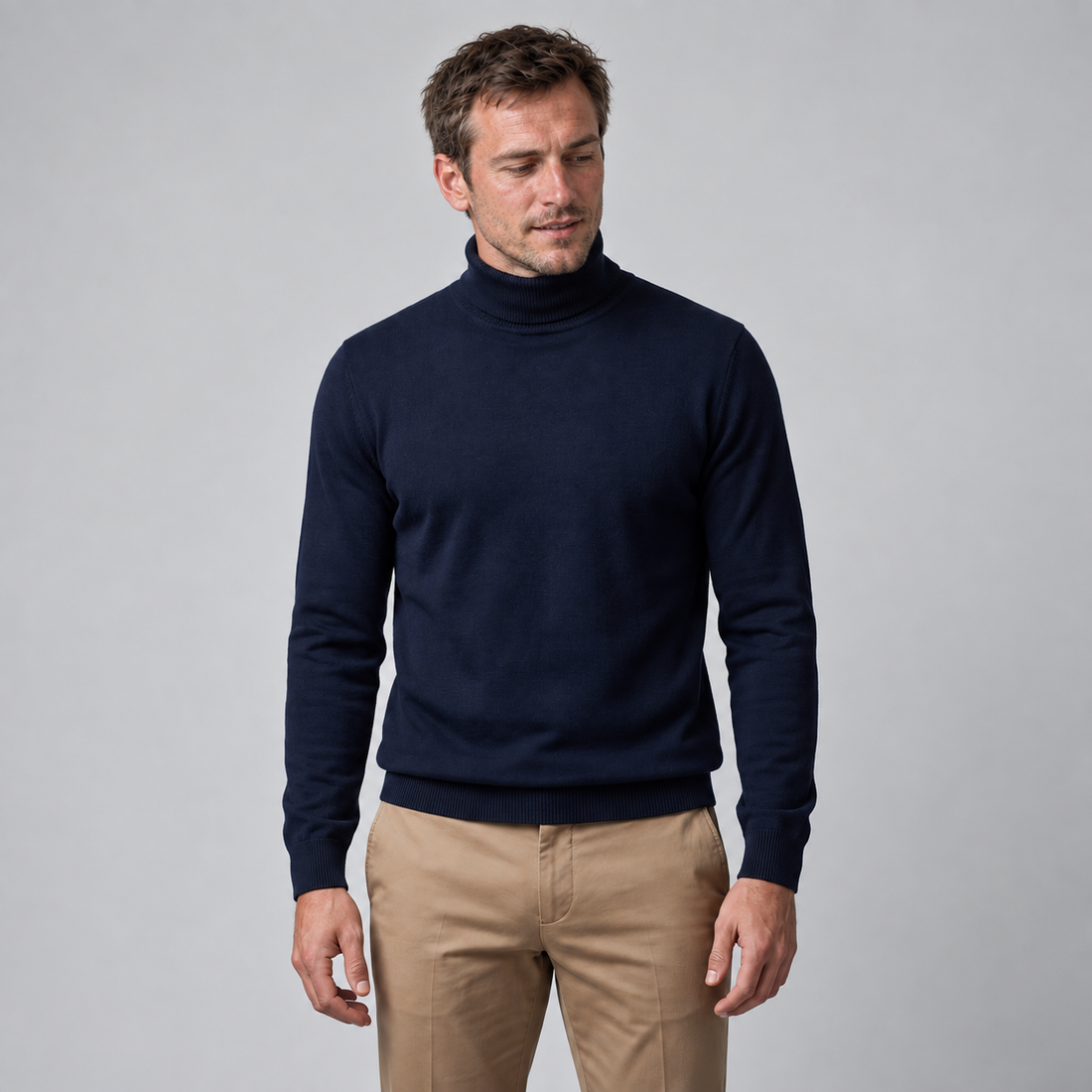 Men's Slim Fit Viscose Turtleneck Sweater