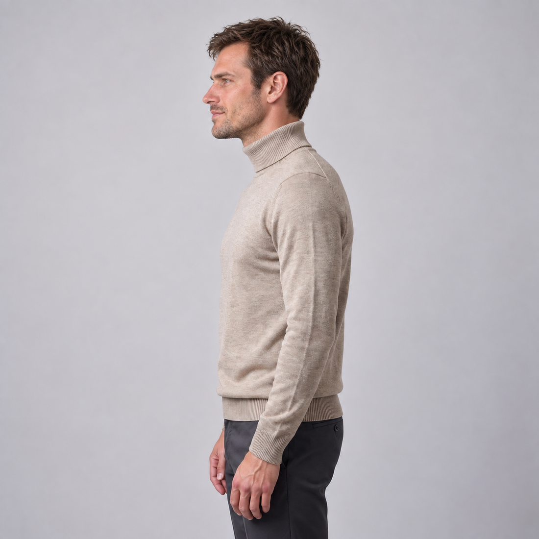 Men's Slim Fit Viscose Turtleneck Sweater