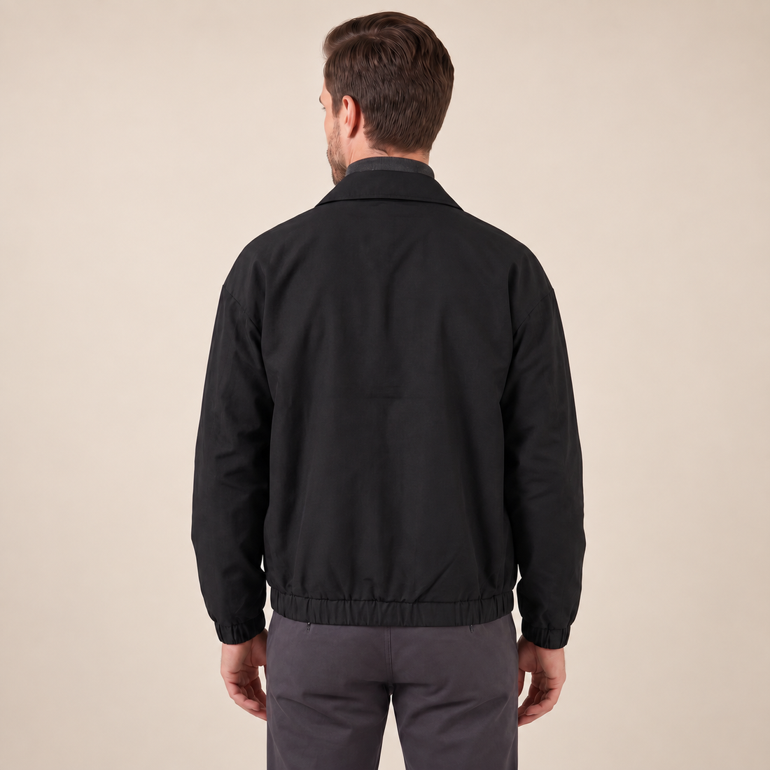 Men's Collared Zip-Through Casual Jacket