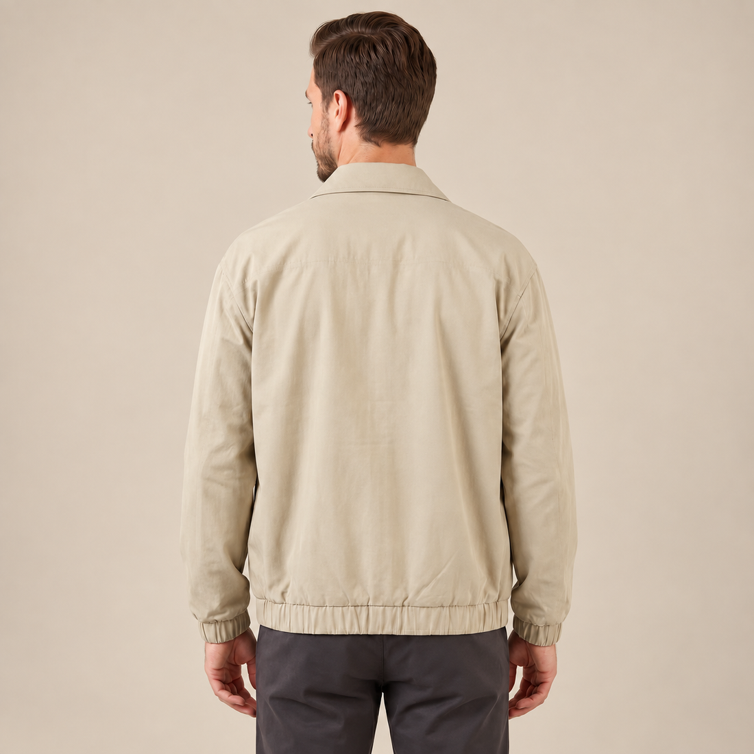 Men's Collared Zip-Through Casual Jacket