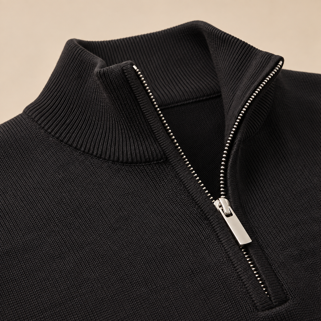 Men's High Collar Half-Zip Sweater