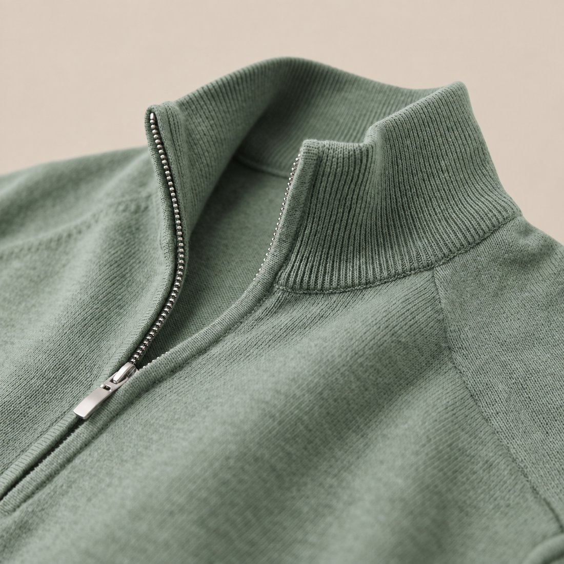 Men's V-Neck Half-Zip Sweater