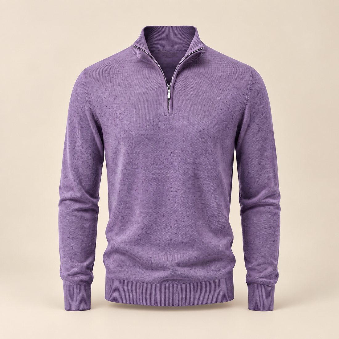 Men's V-Neck Half-Zip Sweater