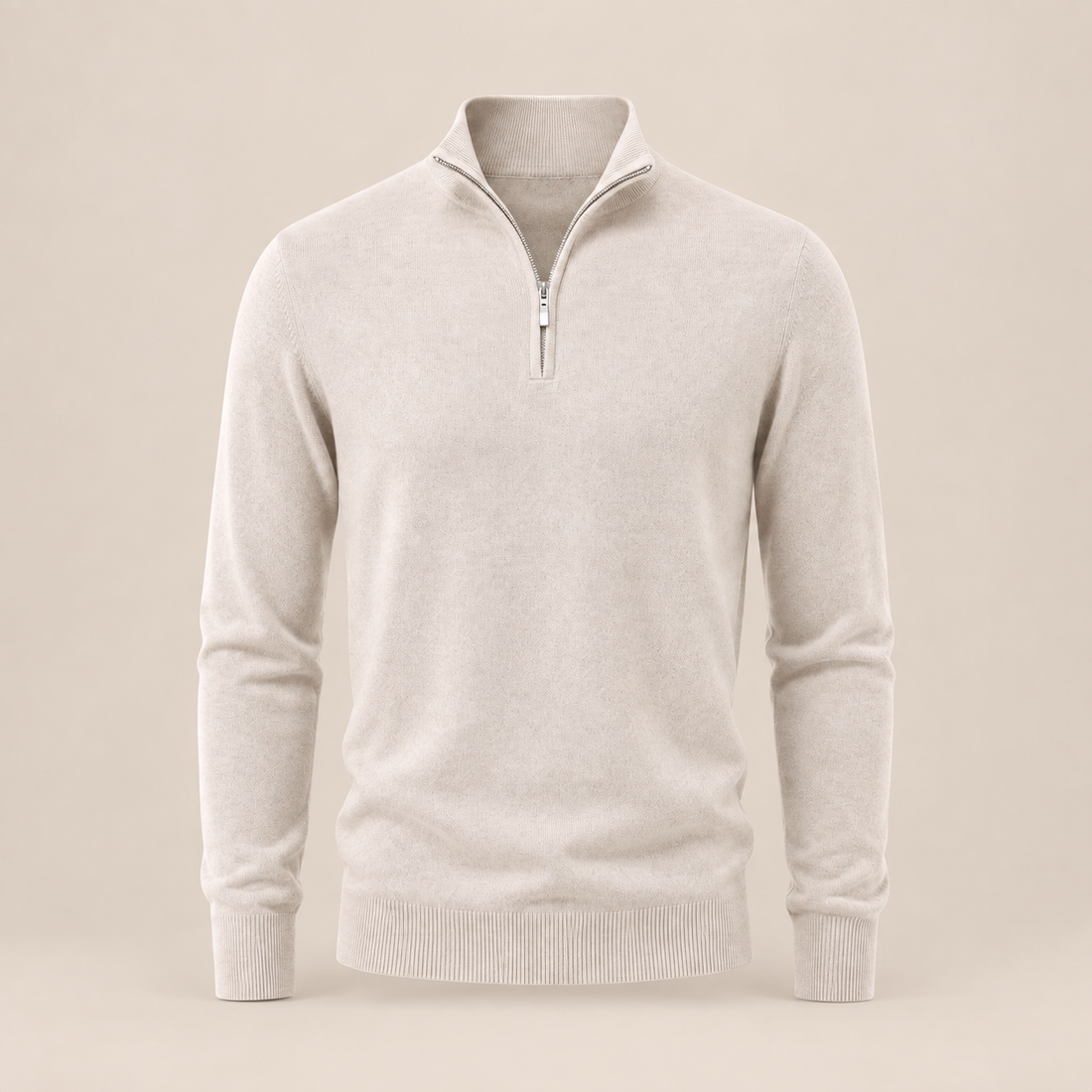 Men's V-Neck Half-Zip Sweater