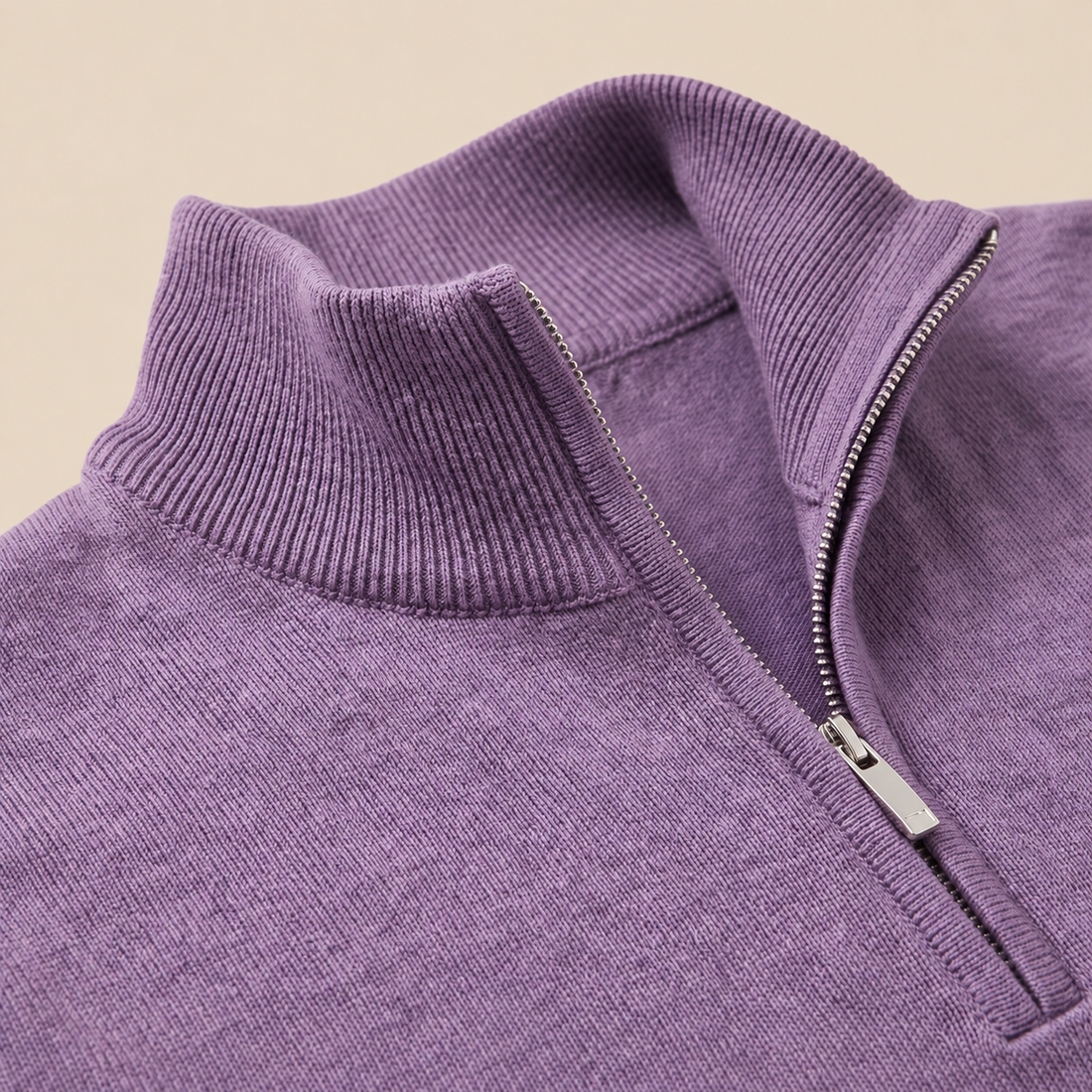 Men's V-Neck Half-Zip Sweater