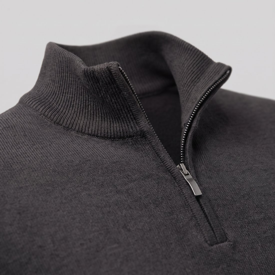 Men's V-Neck Half-Zip Sweater