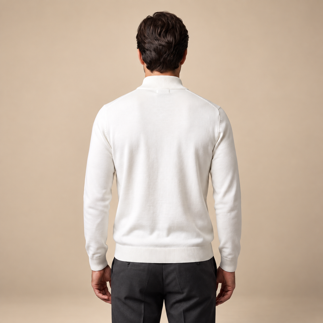 Men's High Collar Half-Zip Sweater