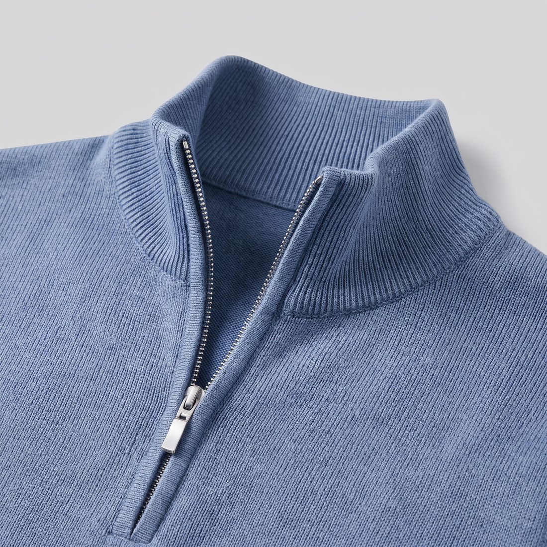 Men's V-Neck Half-Zip Sweater