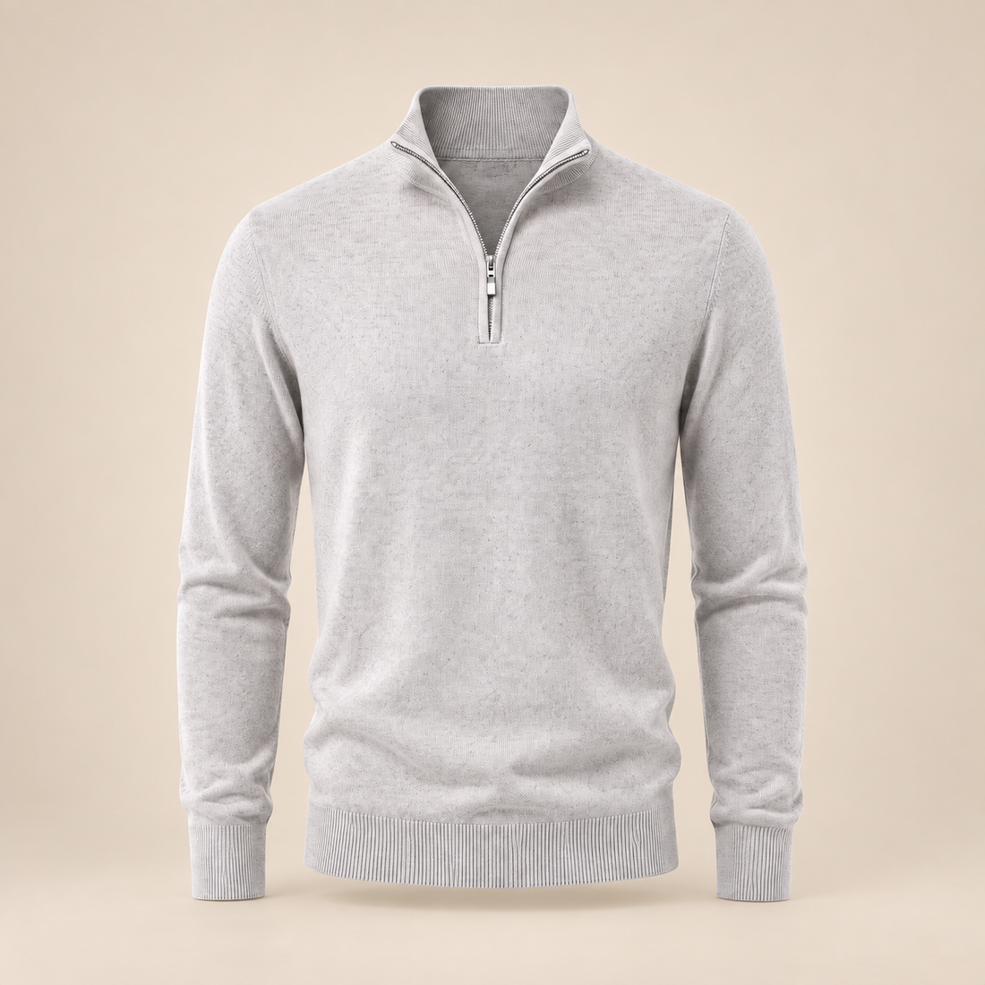 Men's V-Neck Half-Zip Sweater