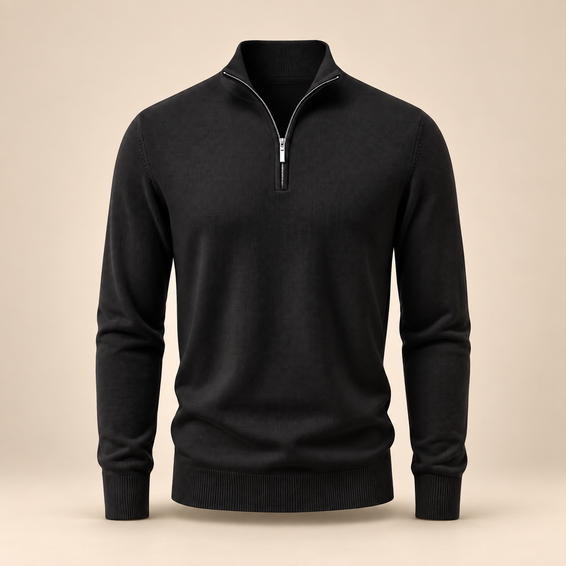 Men's High Collar Half-Zip Sweater