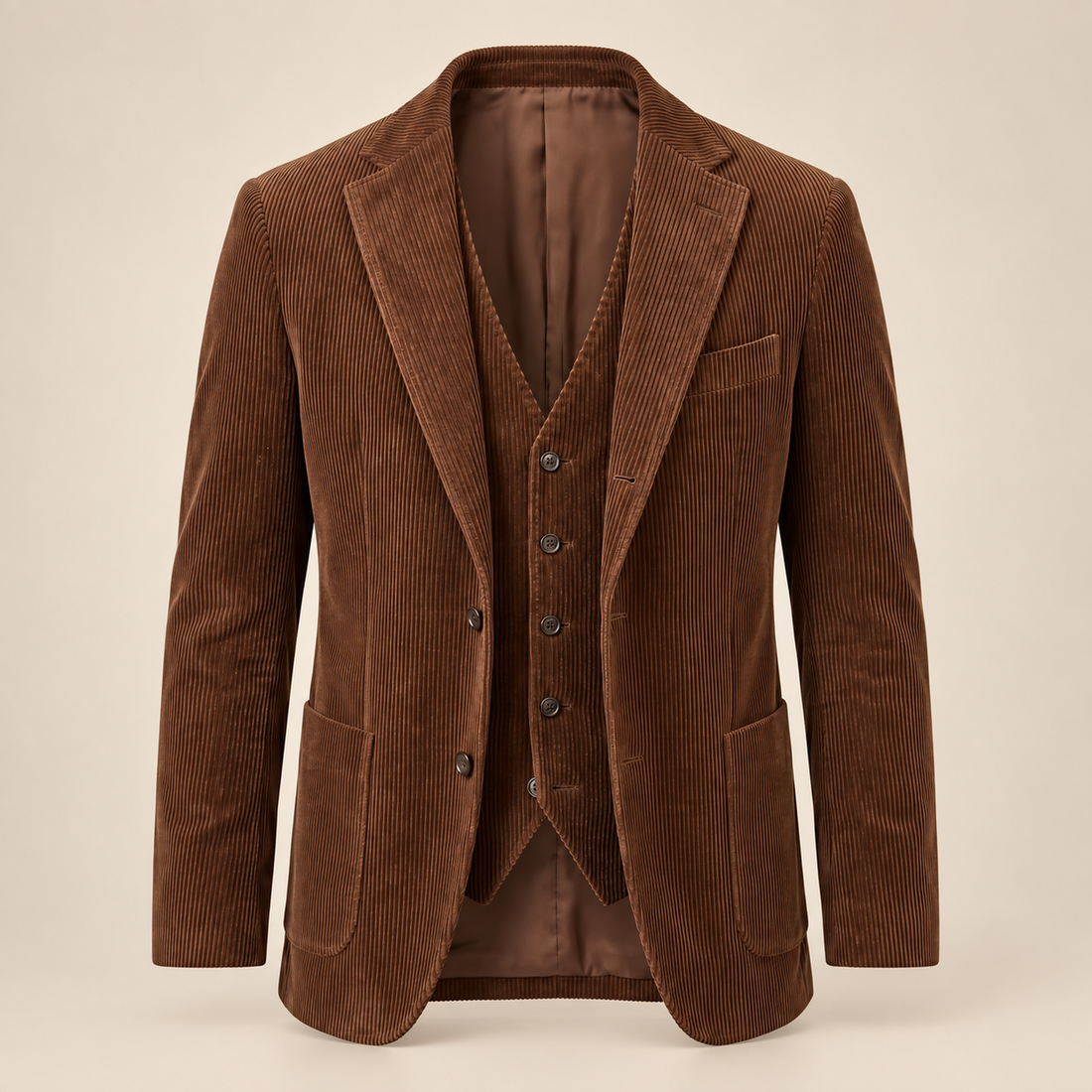 Men's Corduroy Blazer Jacket with Matching Vest