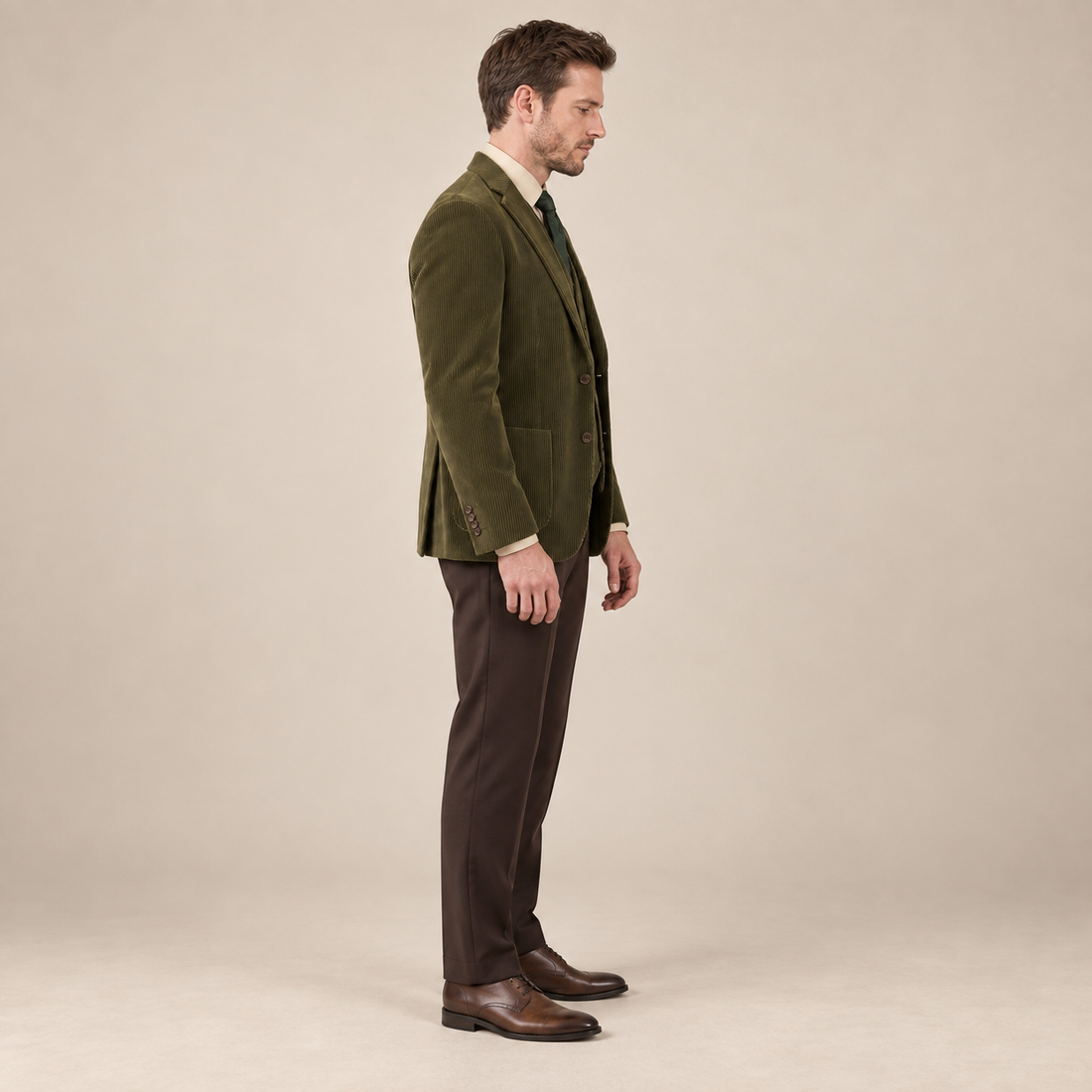 Men's Corduroy Blazer Jacket with Matching Vest