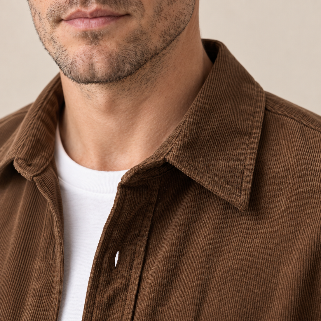 Men's Corduroy Long Sleeve Casual Shirt
