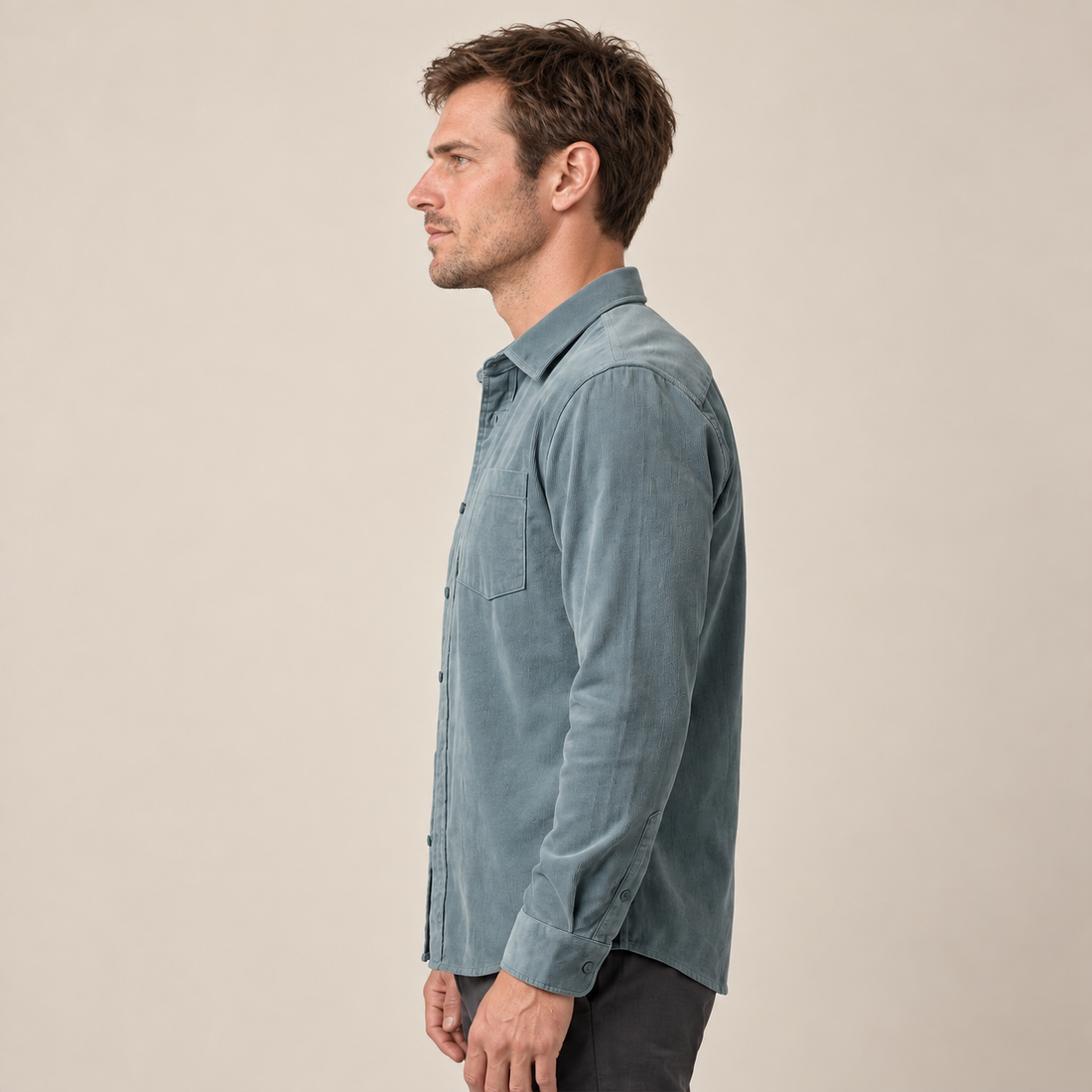 Men's Corduroy Long Sleeve Casual Shirt
