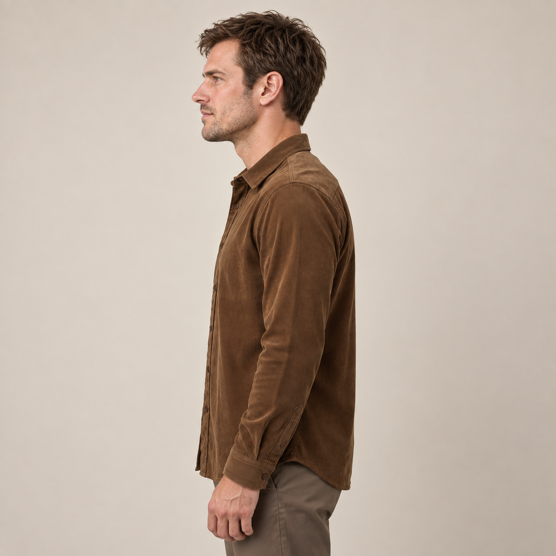 Men's Corduroy Long Sleeve Casual Shirt