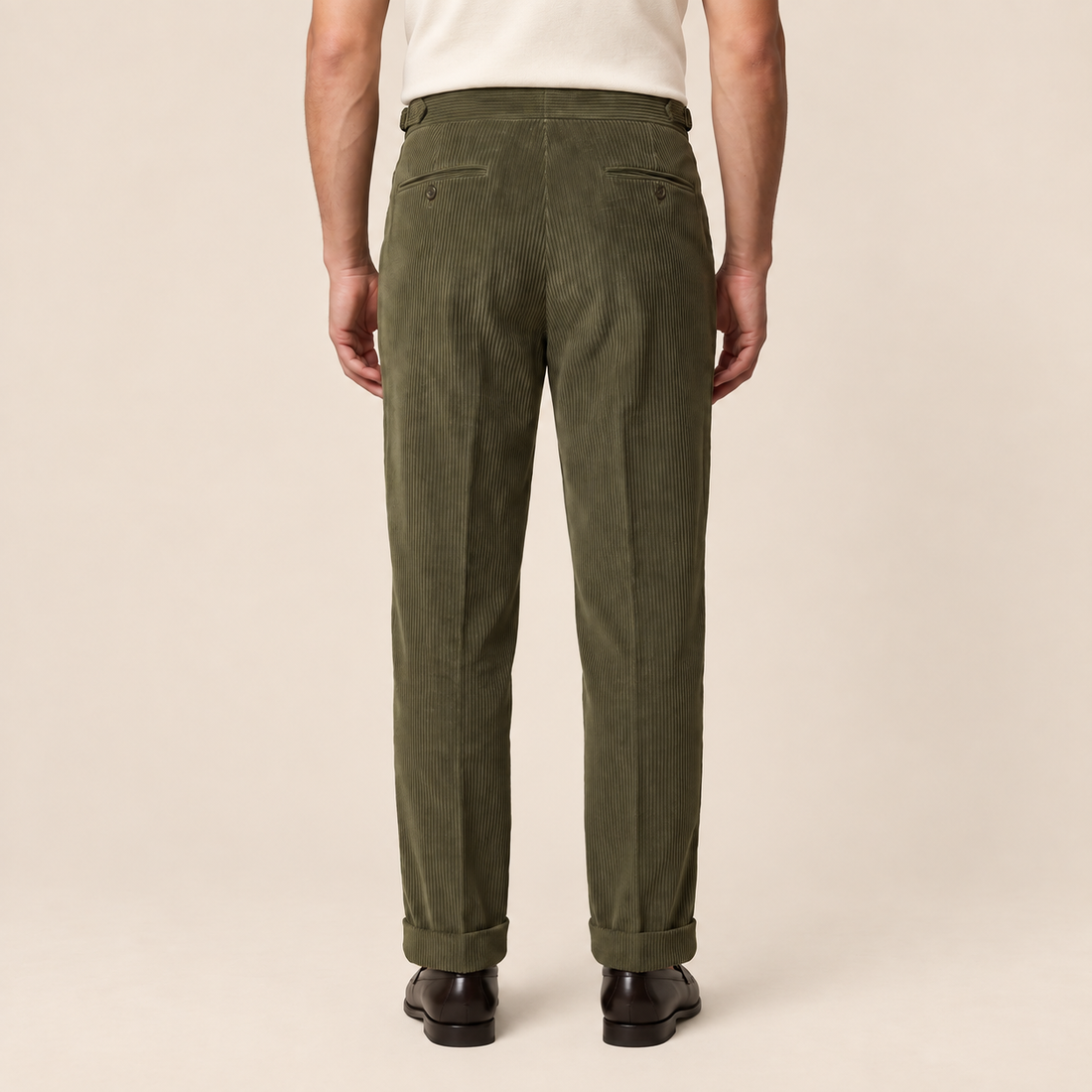 Men's Corduroy Pleated Trousers
