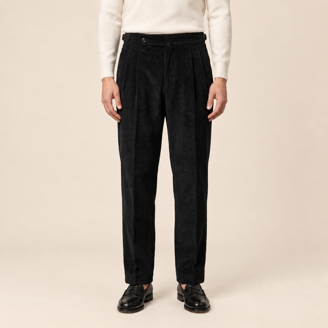Men's Corduroy Pleated Trousers