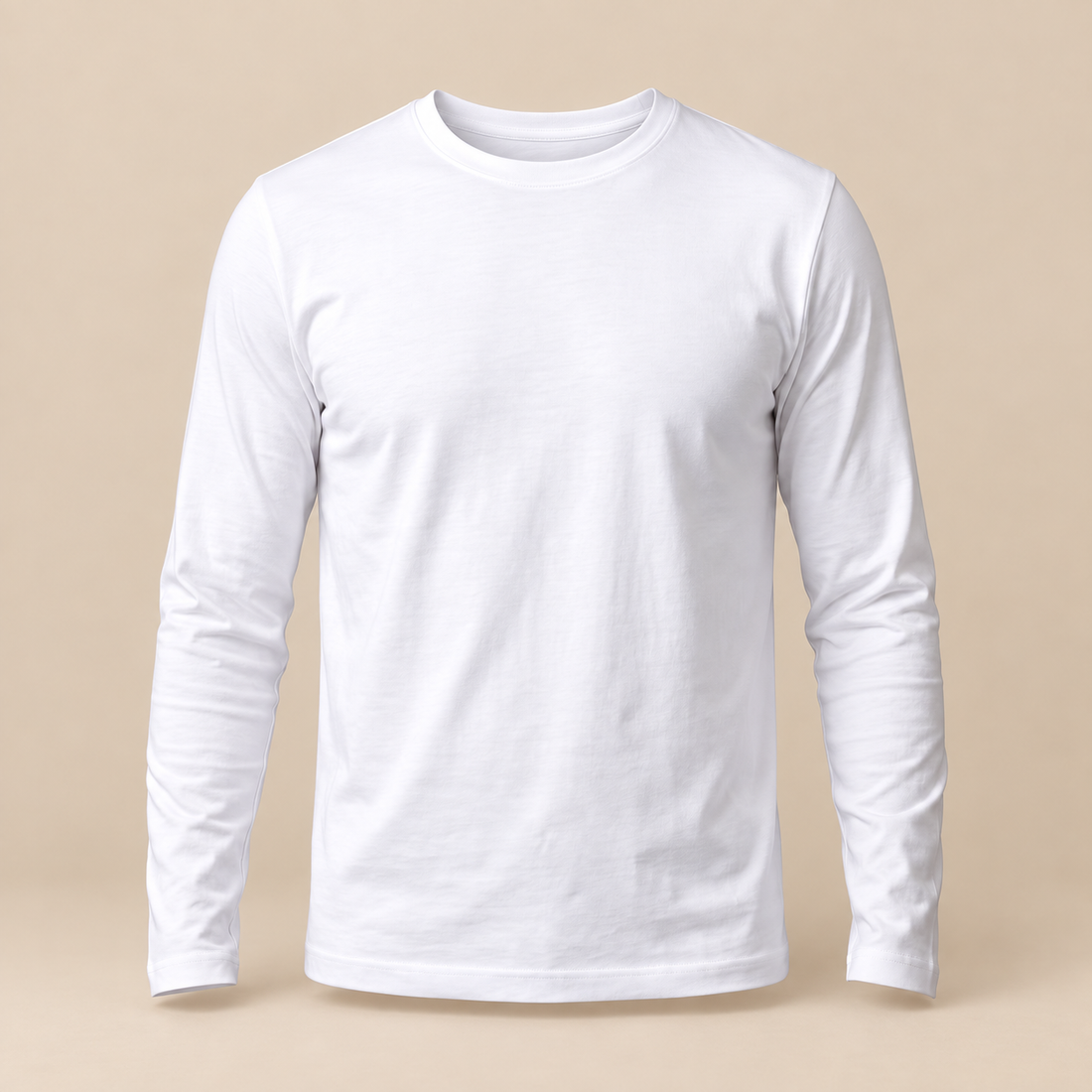 Men's Cotton Blend Long Sleeve Crew Neck Shirt