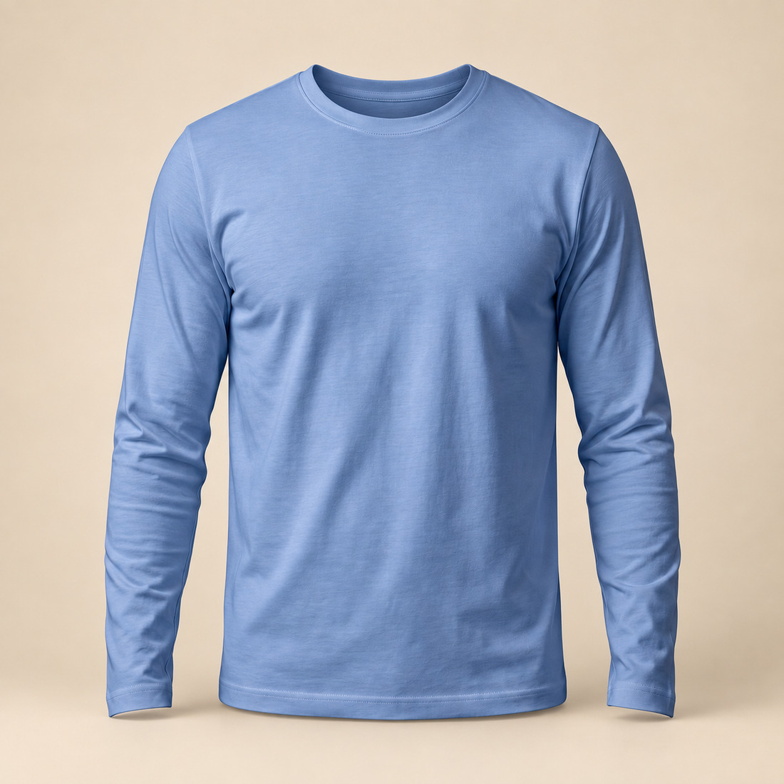 Men's Cotton Blend Long Sleeve Crew Neck Shirt