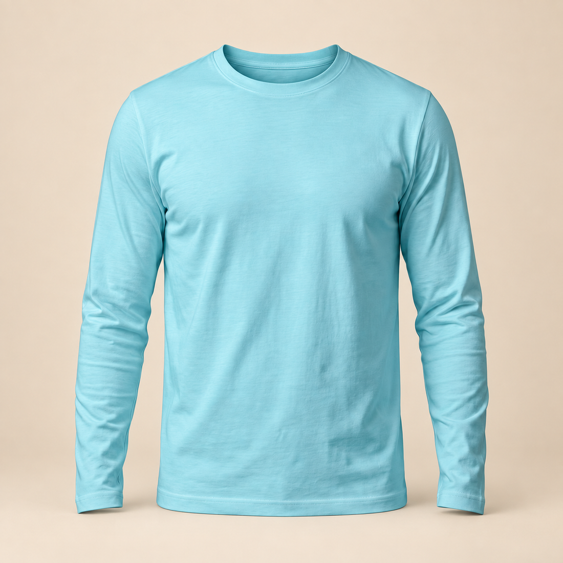 Men's Cotton Blend Long Sleeve Crew Neck Shirt