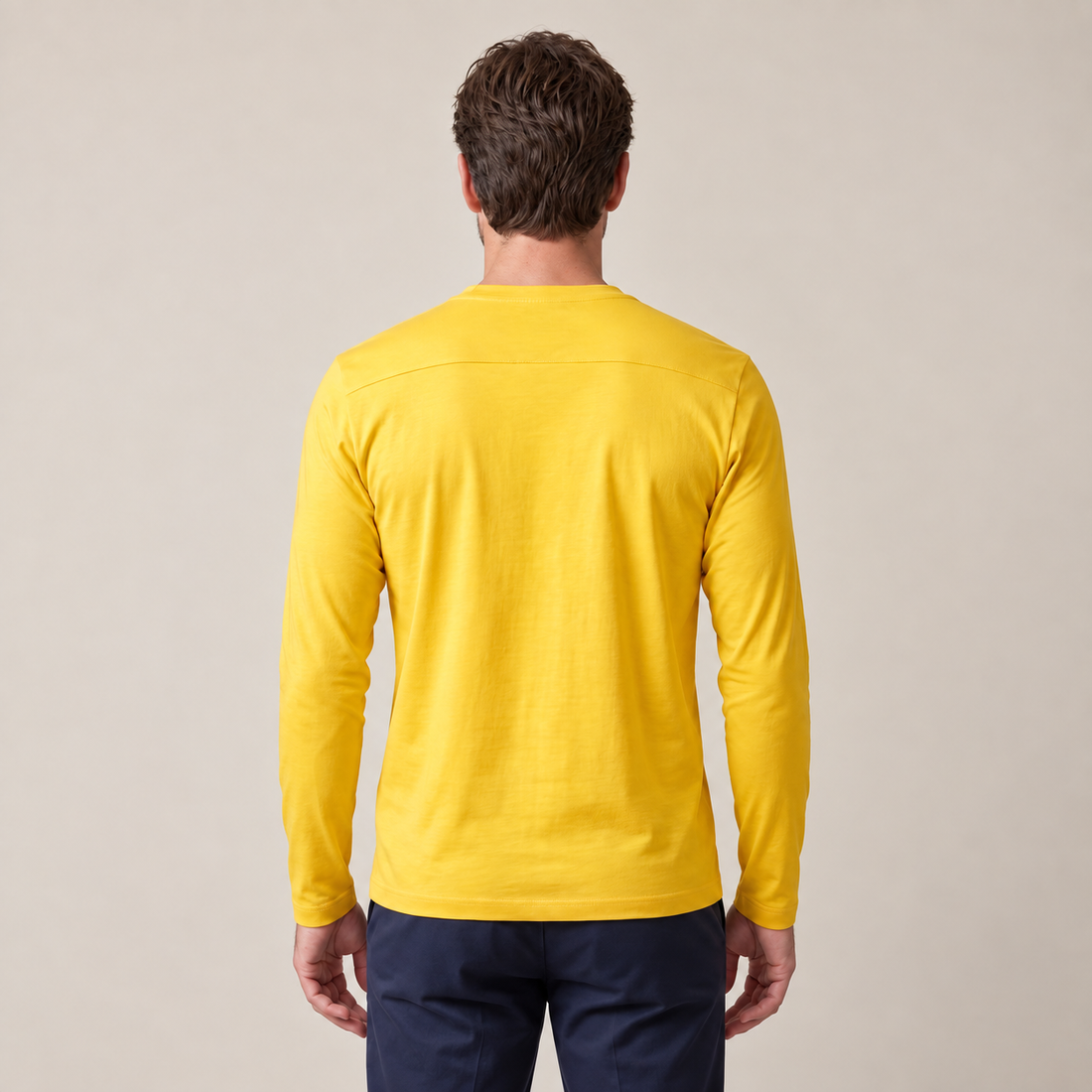 Men's Cotton Blend Long Sleeve Crew Neck Shirt