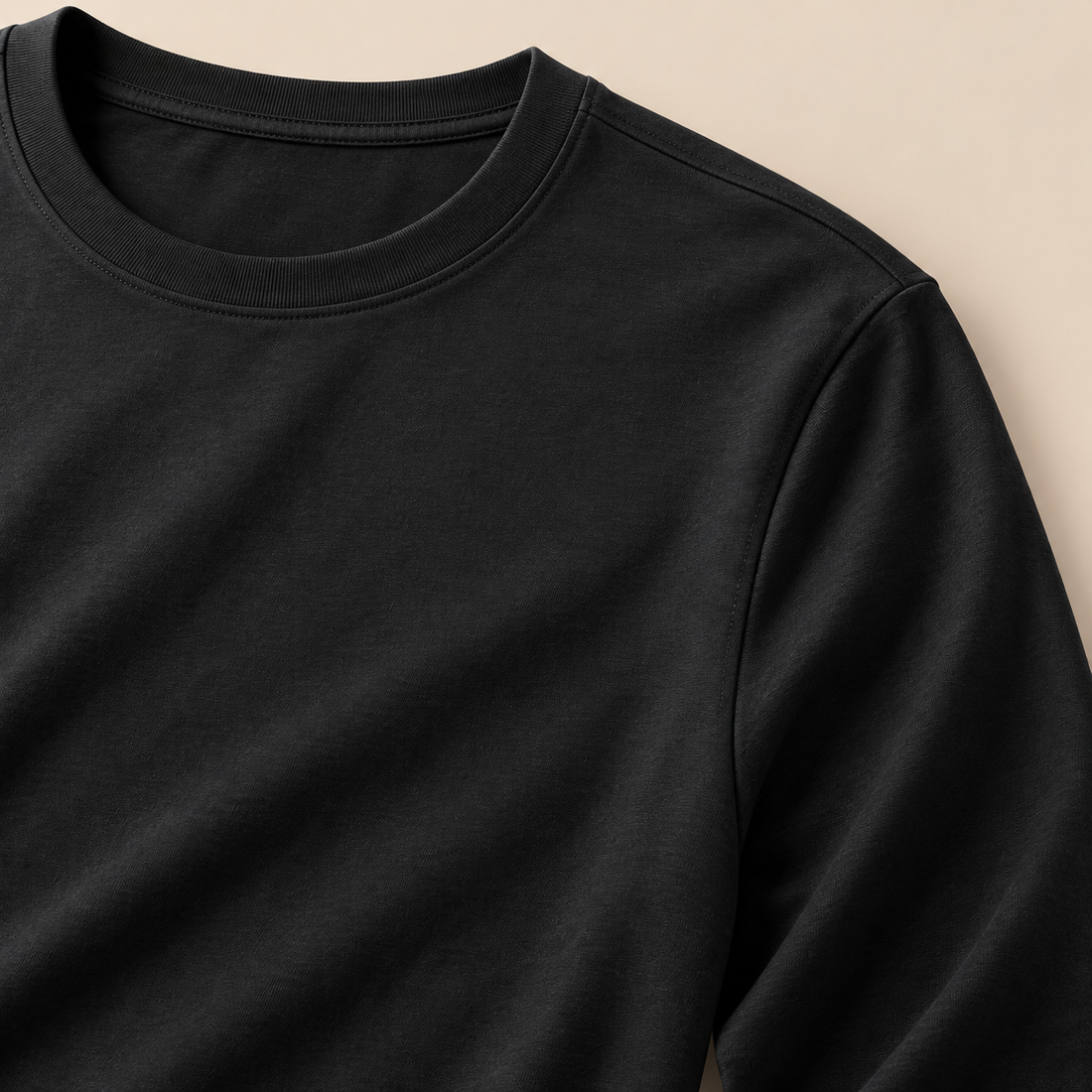 Men's Cotton Blend Long Sleeve Crew Neck Shirt