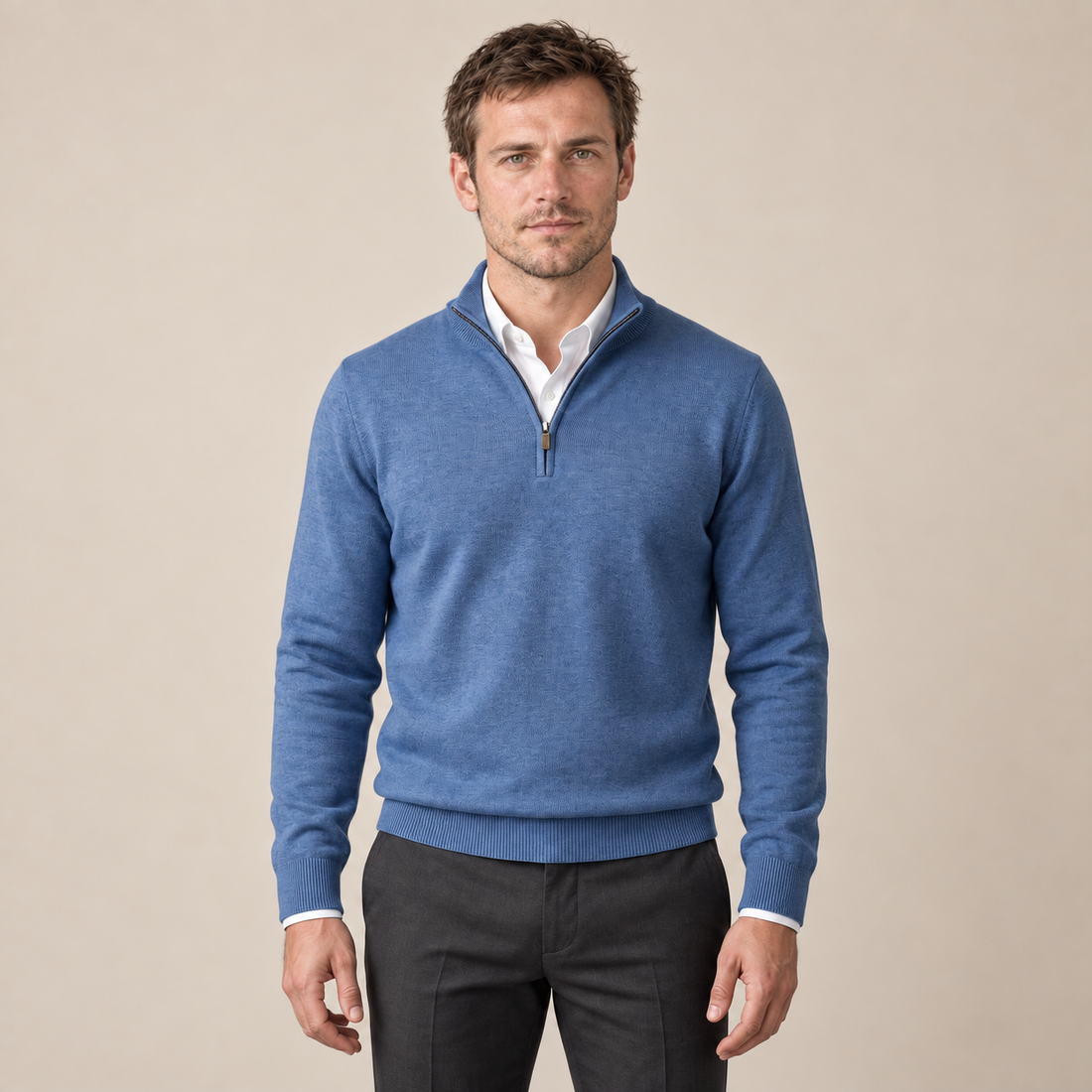 Men's Cotton Half-Zip Sweater
