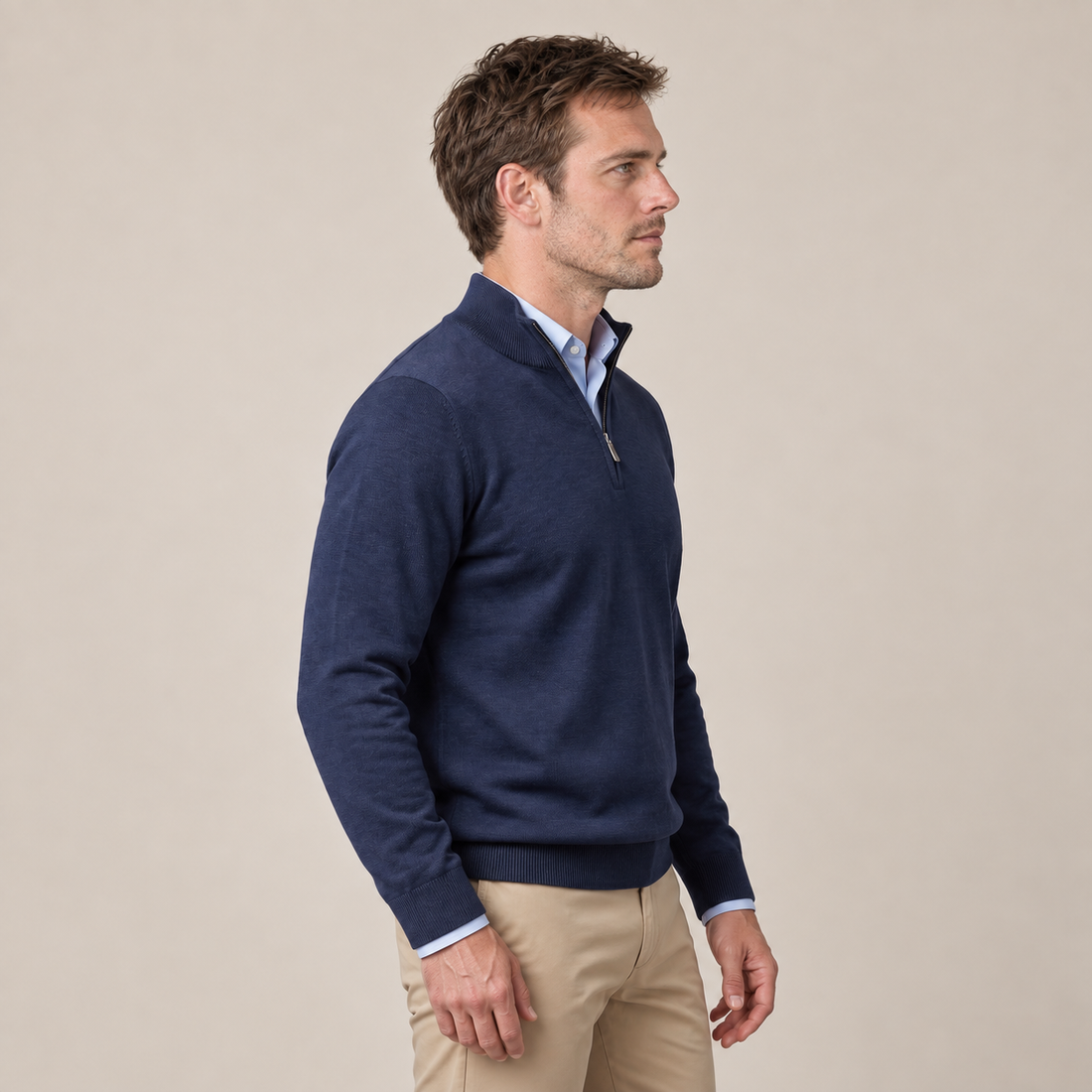Men's Cotton Half-Zip Sweater