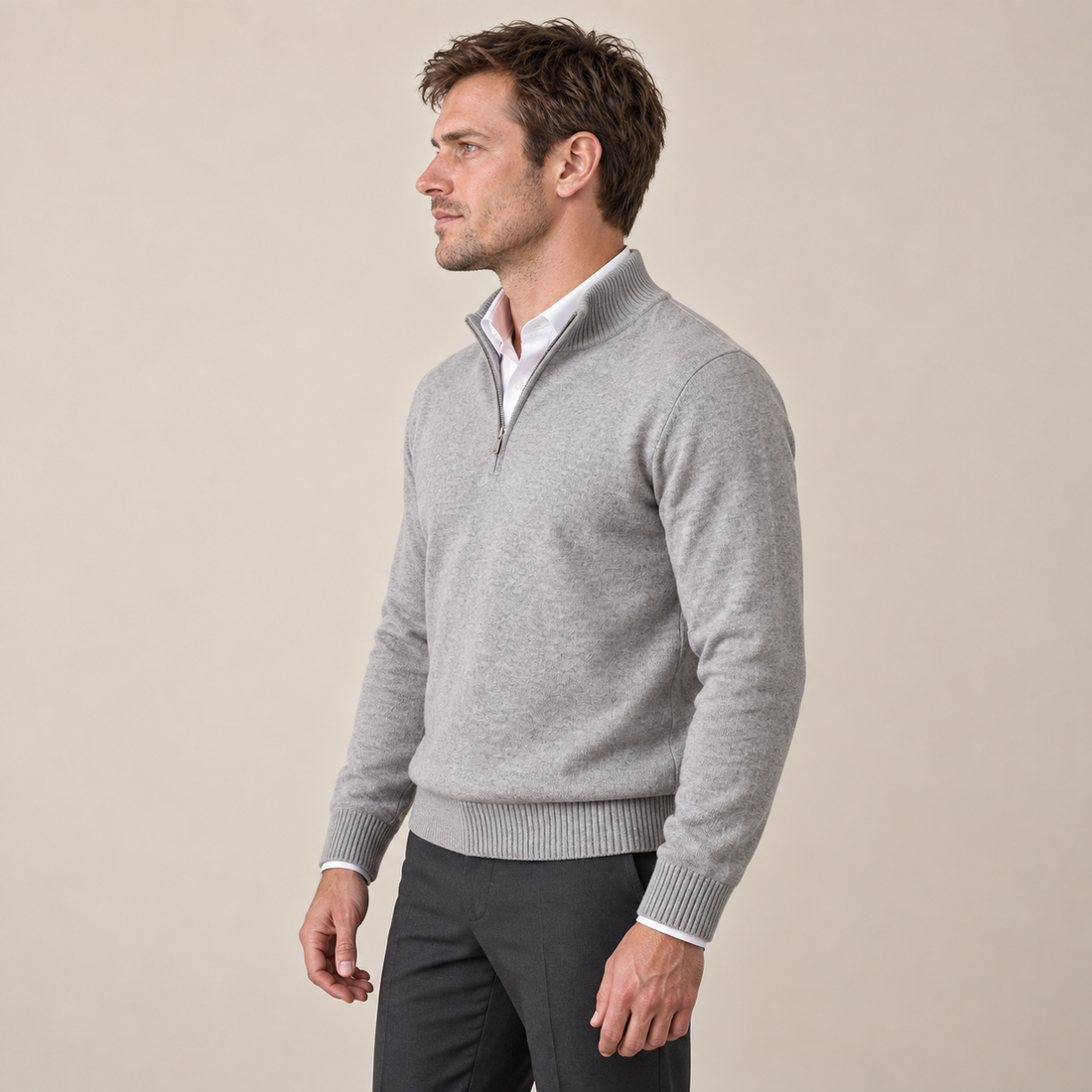 Men's Cotton Half-Zip Sweater